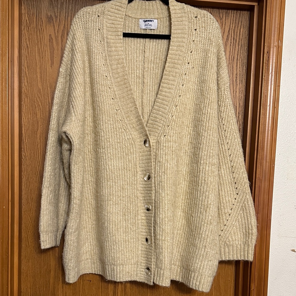 Old Navy Women's Beige Cardigan Sweater